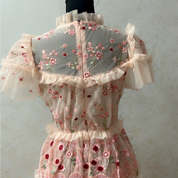 La Pateau Overlays Flower Embroidery Dress - Picture 8 of 9